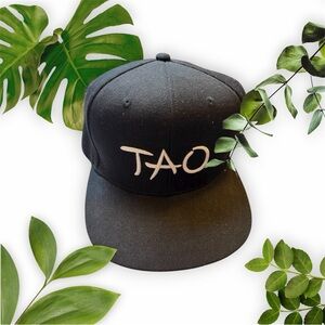 Black Snapback Hat with TAO Logo